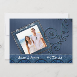 Denim-Foto Save-the-Date-Karte Einladung