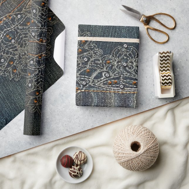 Denim Gems Geschenkpapier (Kunsthandwerk)