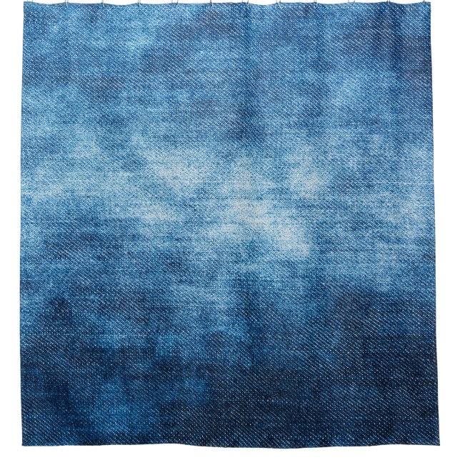 Denim getragen Textur für Hintergrund. Jeans Duschvorhang (Vorderseite)
