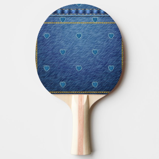 Denim Heart Blue Tischtennis Schläger (Vorderseite)