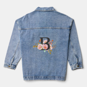 Denim-Jacke mit Buchstabe B Jeansjacke