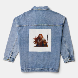 Denim Jacke mit Rotkopffrau