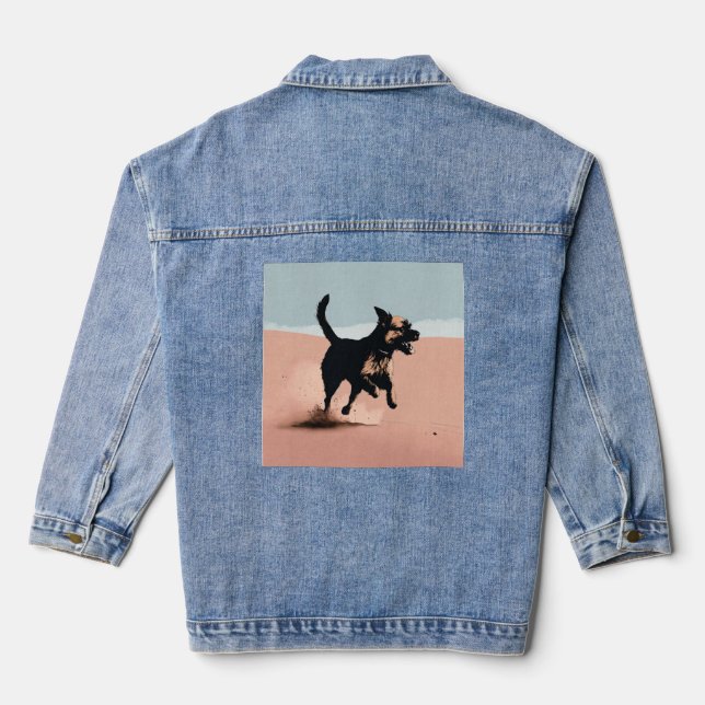 Denim Jacket chien imprimé (Verso)