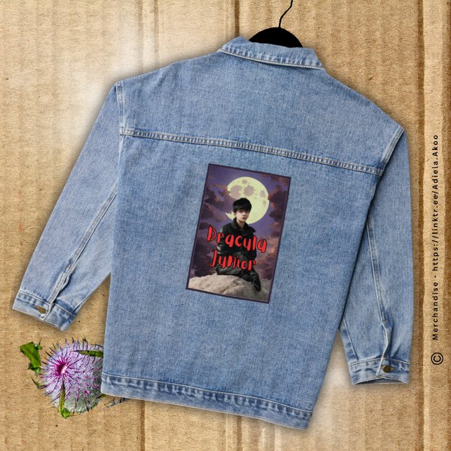 Denim Jacket - Dracula Junior - von Poet Adiela Ak Jeansjacke (DJ Denim Jacket design by Poet Adiela Akoo. Browse my store 4 gr8t finds, party decor, favors & more)