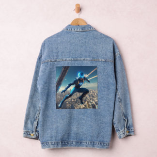 Denim Jacket futuristischer Superheld Jeansjacke