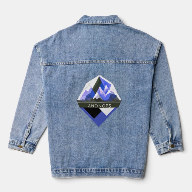 Denim Jacket Jean Jacket Farbiges Design D Jeansjacke (Rückseite)