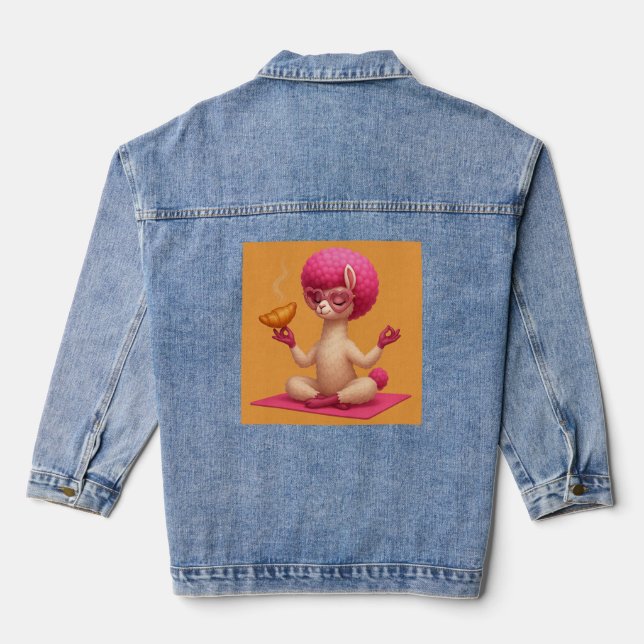 Denim Jacket Llama Zen  Jeansjacke (Rückseite)