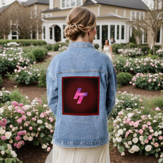 Denim Jacket mode femme avec art texte unique