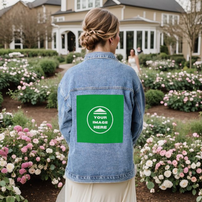 Denim Jacket - Personalisiert - Bild hinzufügen /  Jeansjacke (Hochzeit Rückseite)