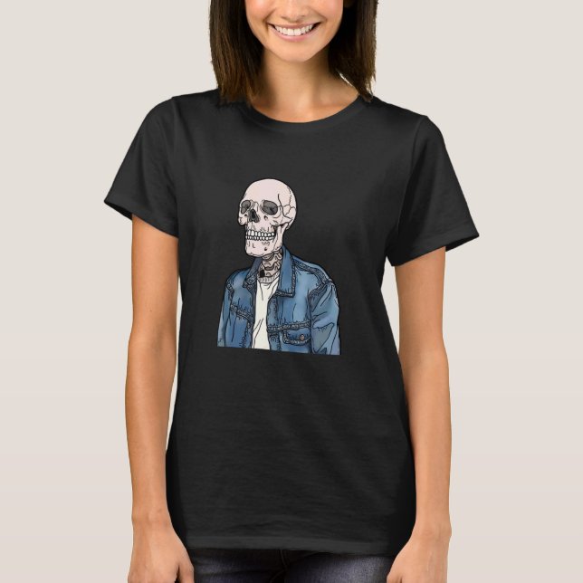 Denim Jacket Vintag Skull T-Shirt (Vorderseite)