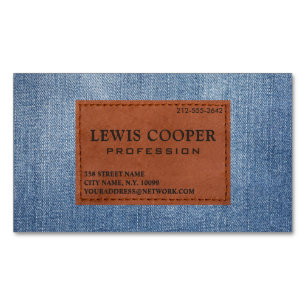 Denim Jean Moderne Minimalist Magnetische Visitenkarte