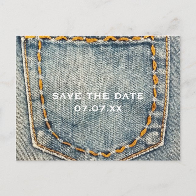 Denim Jean Stitched Pocket Custom Postcard Ankündigungspostkarte (Vorderseite)