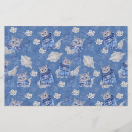 Denim Jean-Taschen, Kätzchen und Spitzen