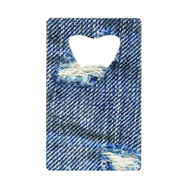 Denim Jeans Bottle Opener Kreditkarte Größe Geldbeutel Flaschenöffner (Vorderseite)