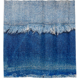 Denim Jeans Hintergrund. Denim-Rippstoff mit b Duschvorhang