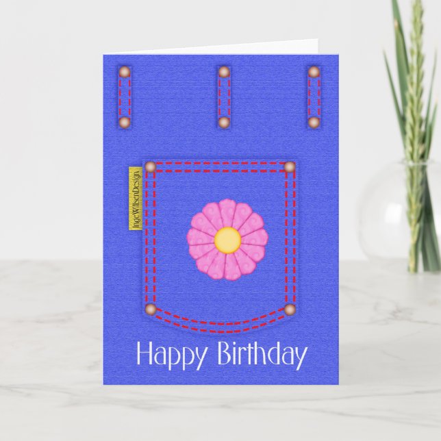 Denim Jeans Pocket Bonne carte d'anniversaire (Devant)
