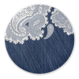 Denim-Jeans und weiße Spitze Elegant Country Weste Keramikknauf
