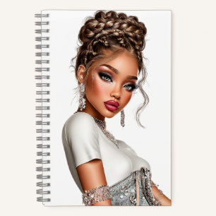 Denim-Korsett-Glamour-Girl-Spiralblock Notizbuch