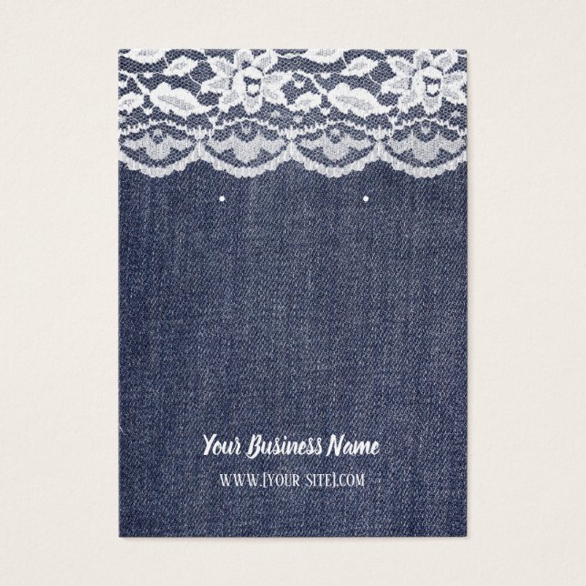 Denim Lace Custom Earring Card (Vorderseite)