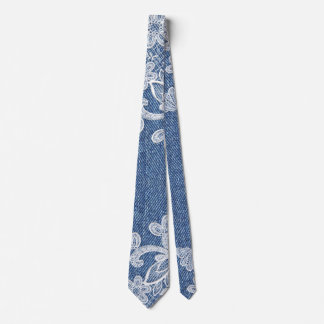 Denim Lace Floral Fashion Krawatte