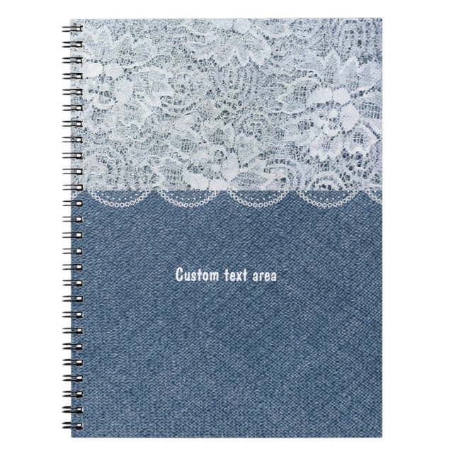 Denim & Lace Personnalisé Rustic Journal Carnet (Devant)