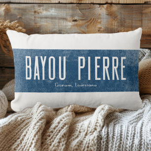 Denim-Look Bayou Pierre Louisiana State Lendenkissen