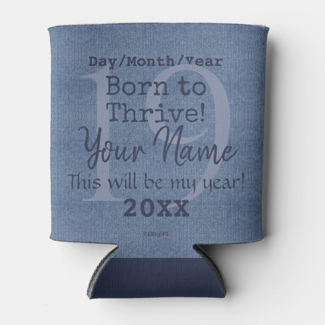 Denim Look Personalizable Can Cooler HAMbyWG Dosenkühler (Vorderseite)