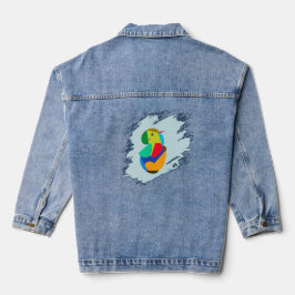 Denim Manteau avec design à l'arrière