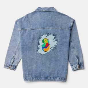Denim Manteau avec design à l'arrière