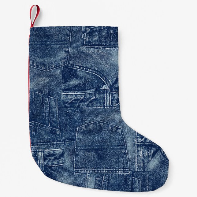 Denim-Material, Kleiner Weihnachtsstrumpf (Vorderseite)