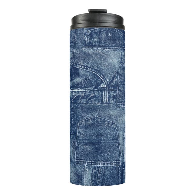 Denim-Material, Thermosbecher (Vorderseite)