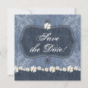 Denim n Daisies Save-the-Date-Ankündigung Western Save The Date