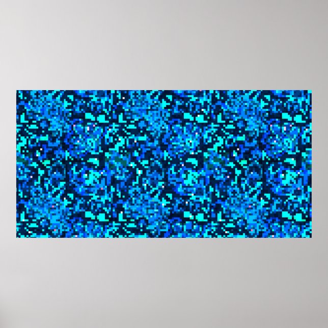 Denim nahtloses Muster. Denim floralen Hintergrund Poster (Vorne)