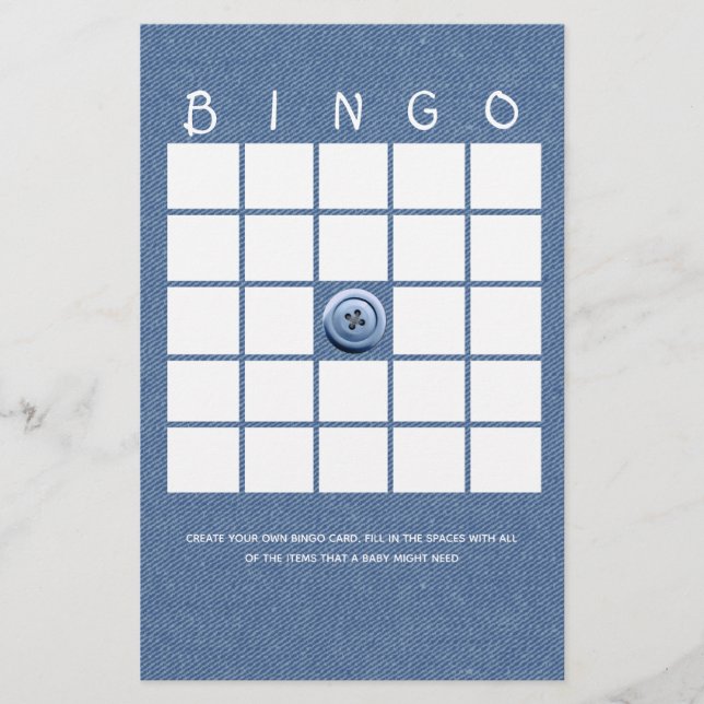 Denim Niedlich als Button Bingo (Vorderseite)