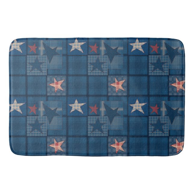 Denim Patchwork Badematte (Vorderseite)