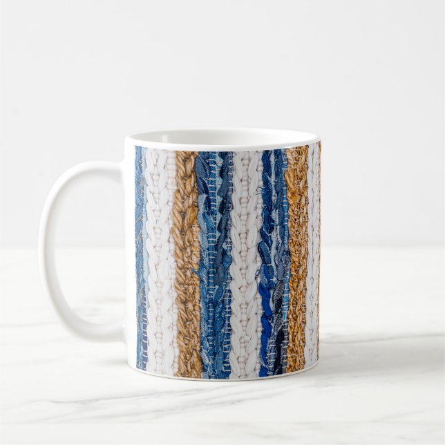 Denim Patchwork: gerecycelt Jeans Teppich. Kaffeetasse (Links)