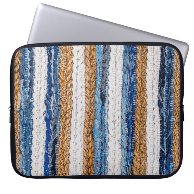 Denim Patchwork: gerecycelt Jeans Teppich. Laptopschutzhülle (Vorderseite)