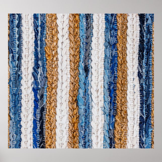 Denim Patchwork: gerecycelt Jeans Teppich. Poster (Vorne)