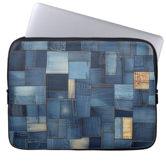 Denim Patchwork Laptopschutzhülle