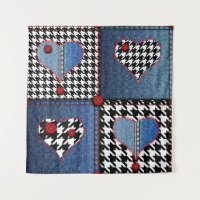 Denim Patchwork: Nahtloses Stoffmuster