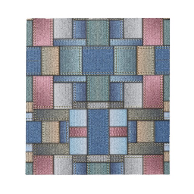 Denim Patchwork Notizblock (Vorderseite)