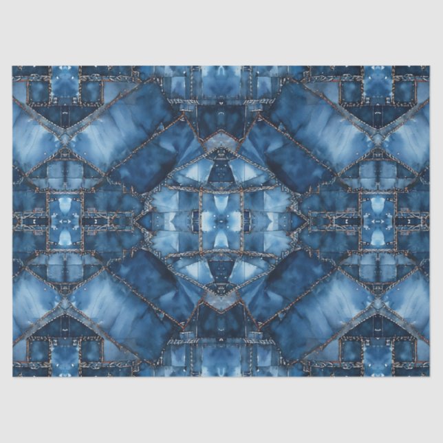 Denim Patchwork Pattern - Ava Seidenpapier (Vorderseite)
