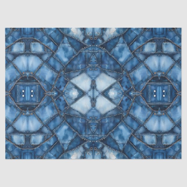 Denim Patchwork Pattern - Olivia Seidenpapier (Vorderseite)