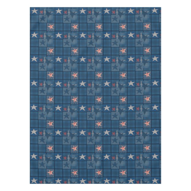 Denim Patchwork Tischdecke (Vorderseite)