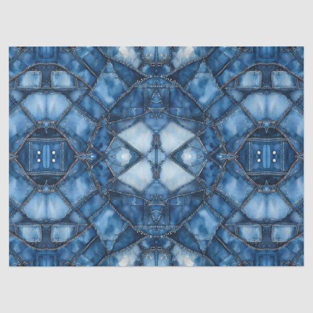Denim-Patchworkmuster - Olivia Seidenpapier (Vorderseite)