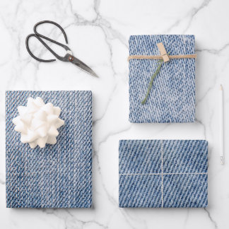 Denim Pattern Geschenkpapier Set