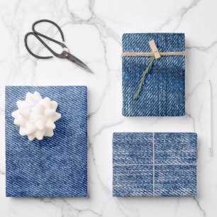 Denim Pattern Geschenkpapier Set