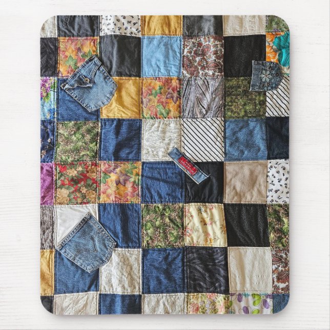 Denim Pocket Quilt Mousepad (Vorne)