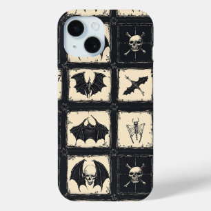 Denim-Quilt mit Fledermäusen und Skeletten Case-Mate iPhone Hülle