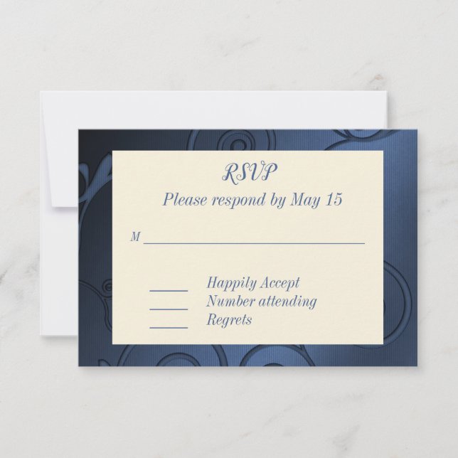 Denim Response Card RSVP Karte (Vorderseite)